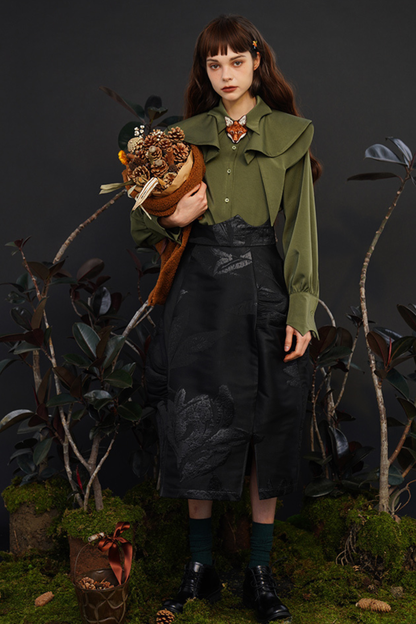 フレンチマントデザインレトロシャツ