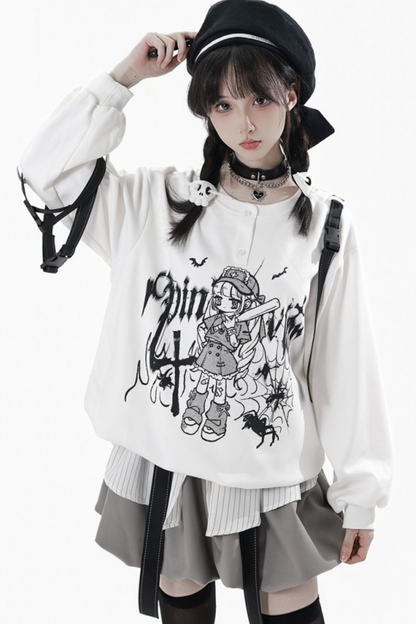 ダークグラフィティスウェット+スカート