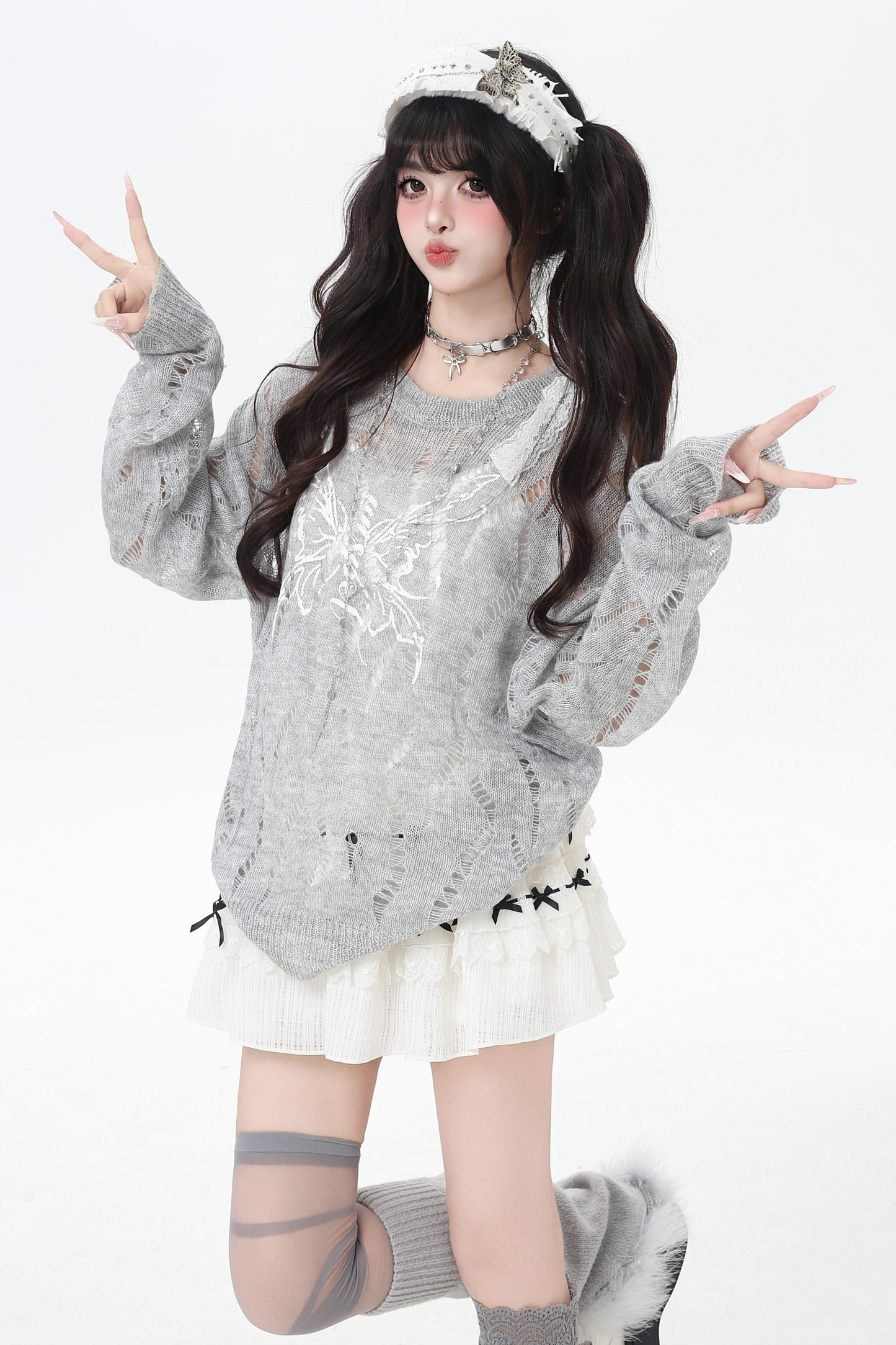 レースストラップオフショルダートップス