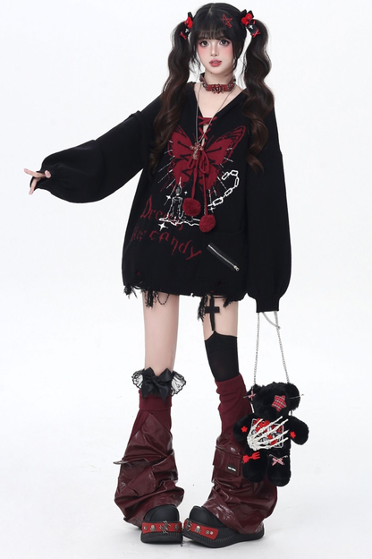 バタフライシャックル Vネックニット