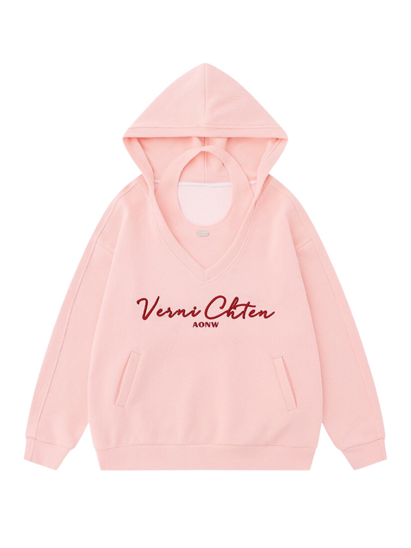 American Retro Sweatshirt Hooded Loose Oversized Two Piece Set