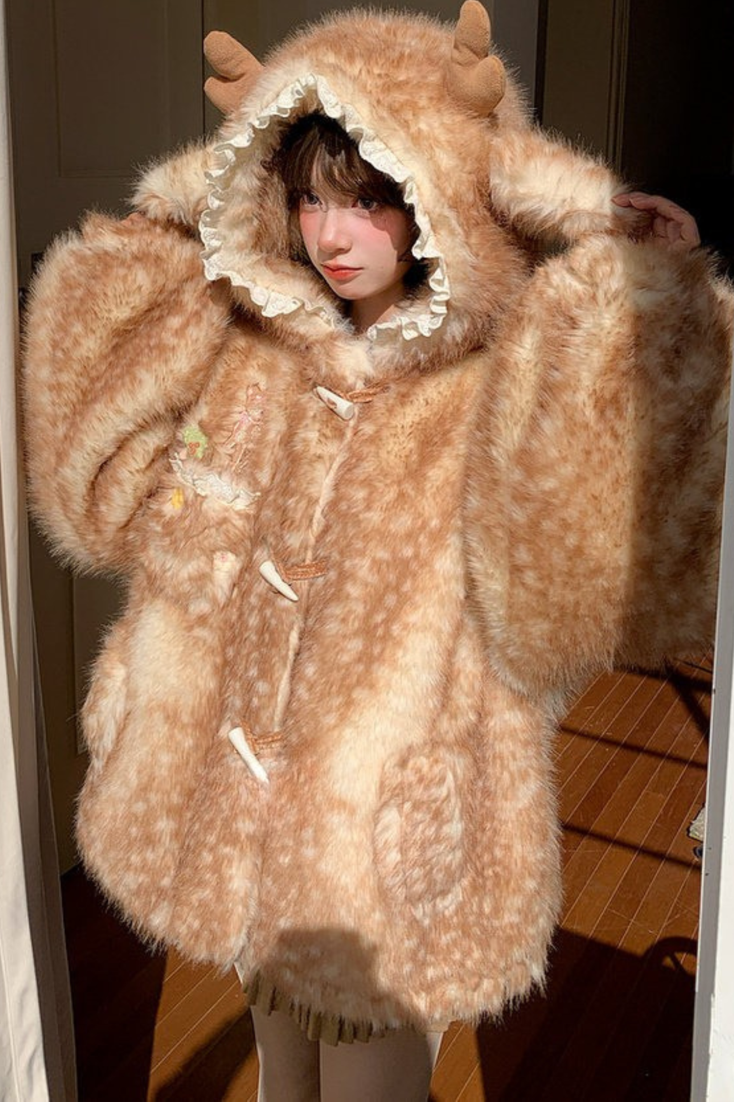 ラムフードボリュームファーコート