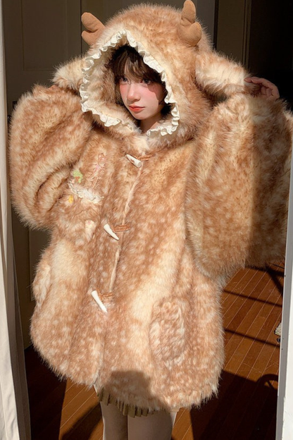 ラムフードボリュームファーコート