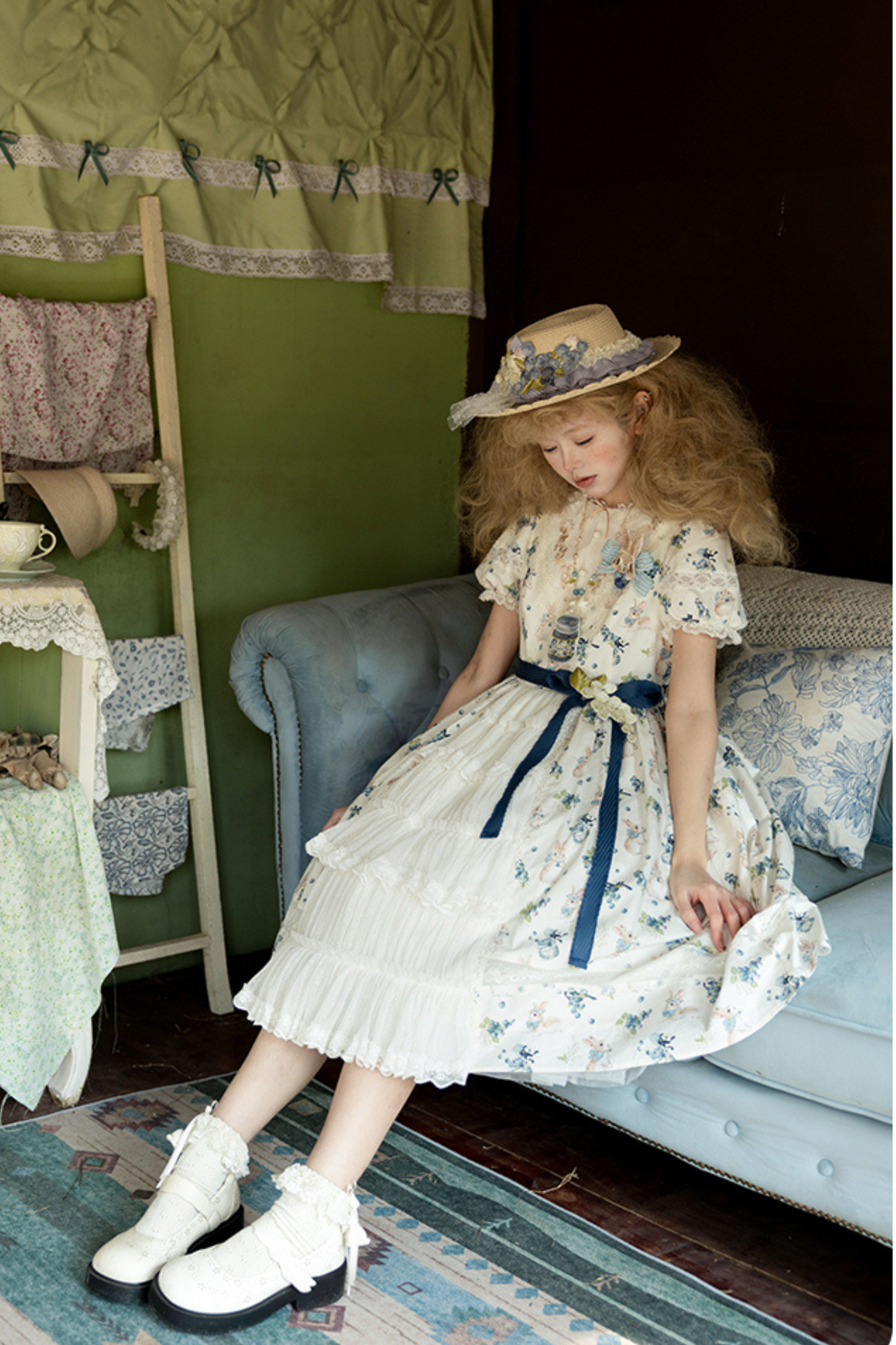 ベニーズブルーベリーガーデンロリータジャンパースカート+ドレス+インナーシャツ