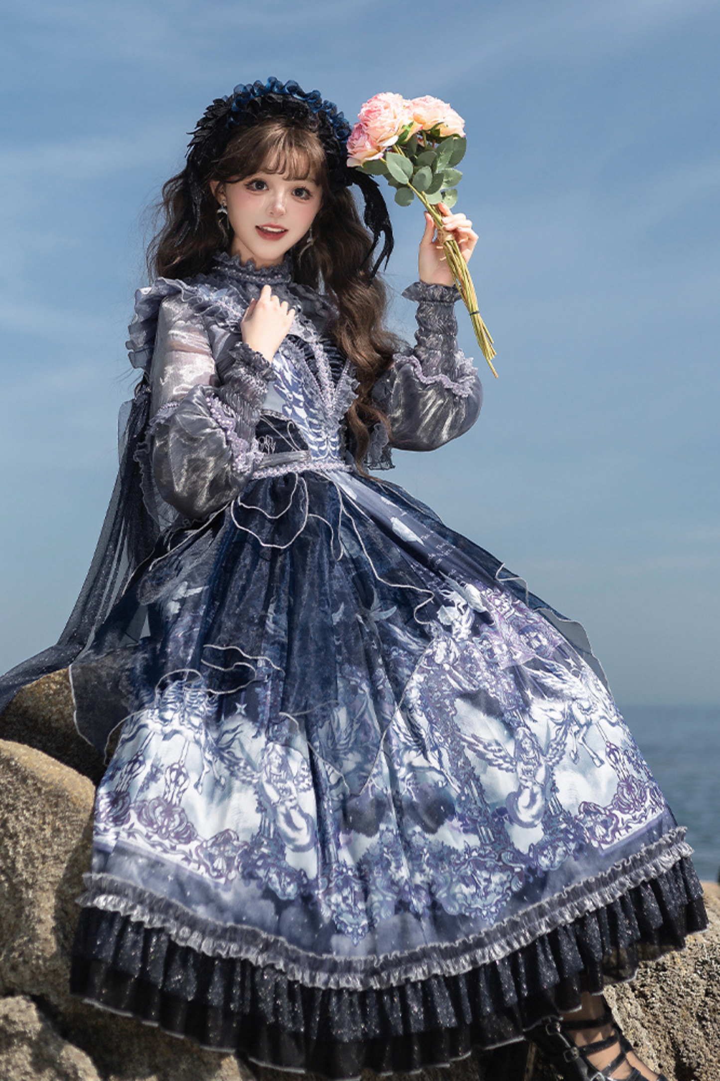 エンジェルガーデンブルーJSK+ルーズシャツ