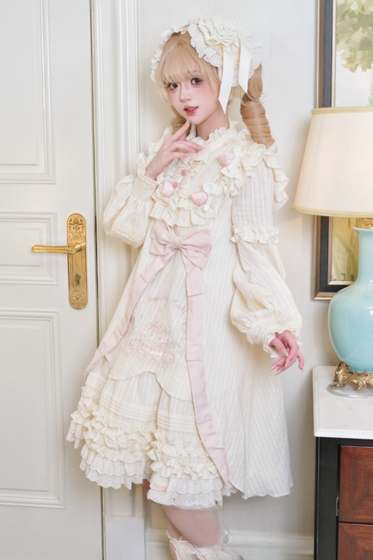 [Reservation Deadline: January 29th] Strawberry Sweet Lolita Romantic Frill Dress + Hair Accessory