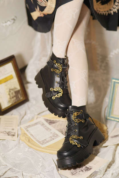 レトロデザインオールドショートブーツ