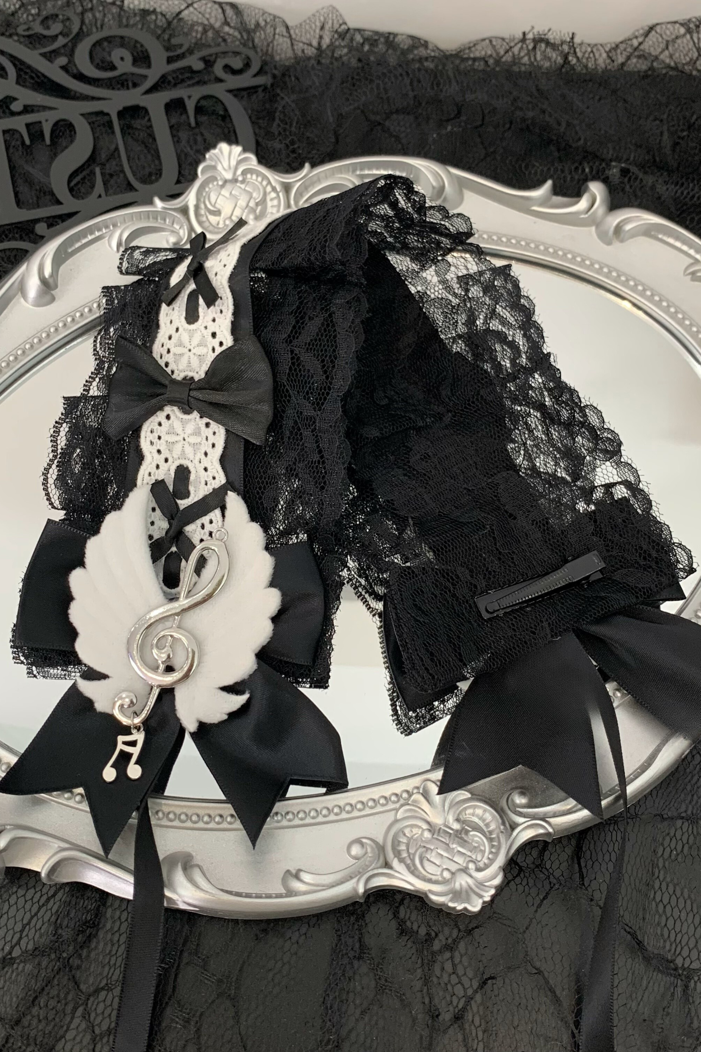 ゴシックレースリボンヘッドバンド