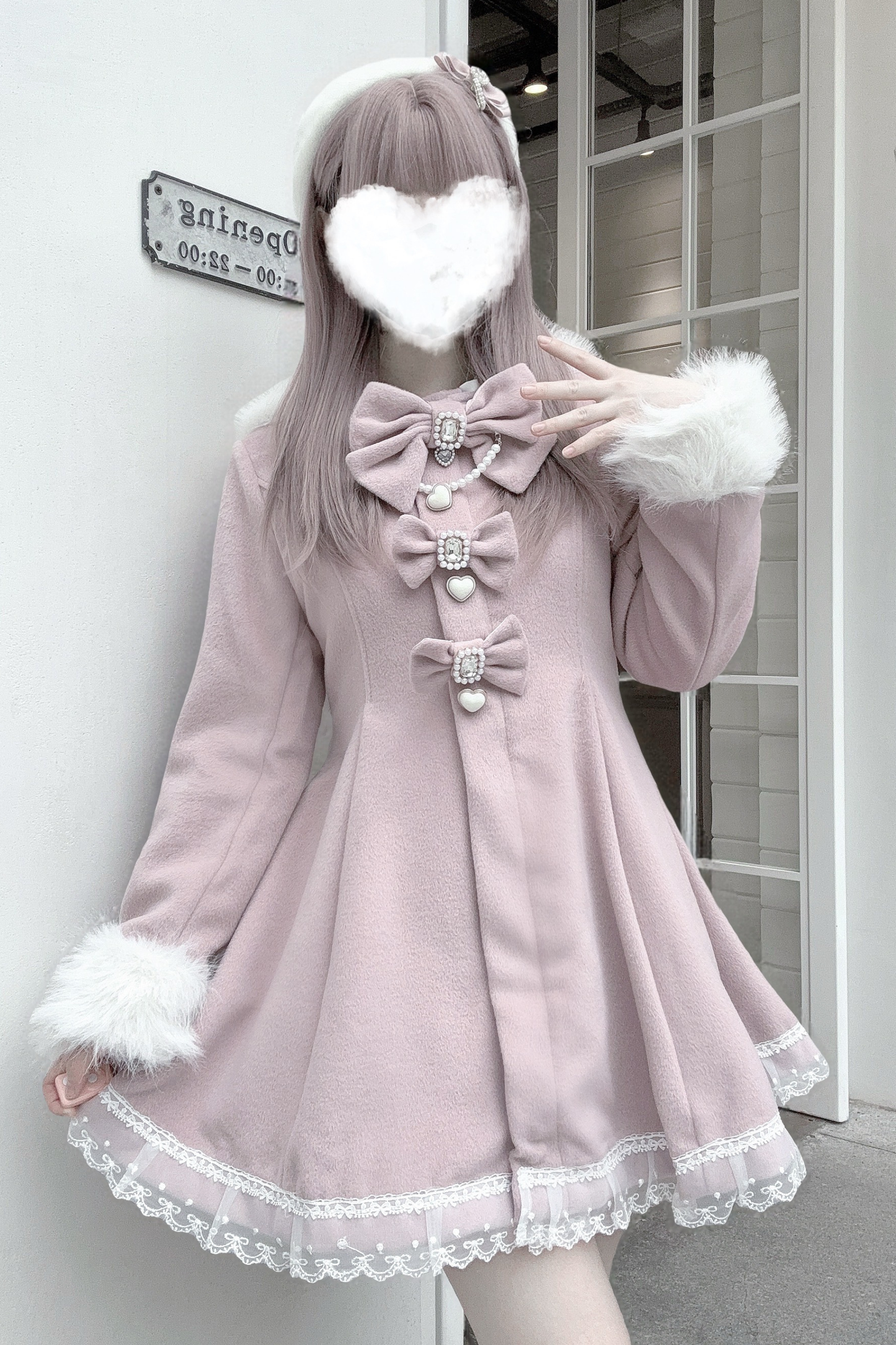 うさ耳ファーフードドールコート