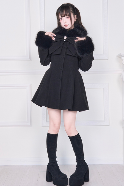 ビッグリボンフレアコート