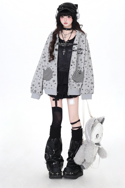 バニーフードルーズスタージップパーカー