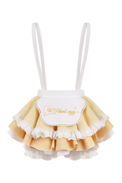 パインカラードールトップス+フリルサスペンダースカート