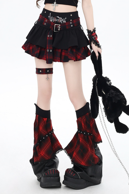 ゴシックアイコンサブカルチェックケーキスカート