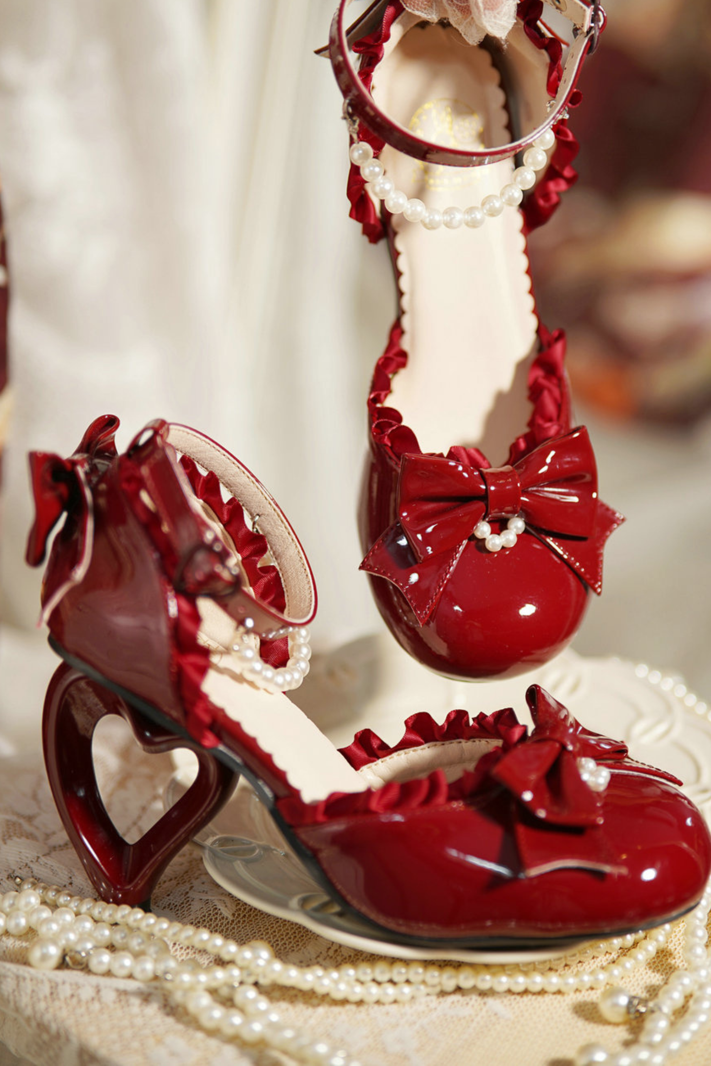 ハートラブロリータパールピーチヒール