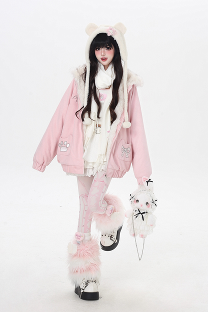 猫耳フードルーズジャケット