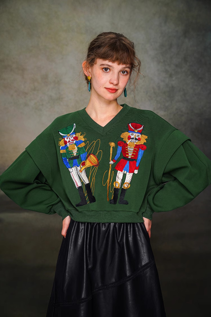 Retro Toy Wide V-Neck Top