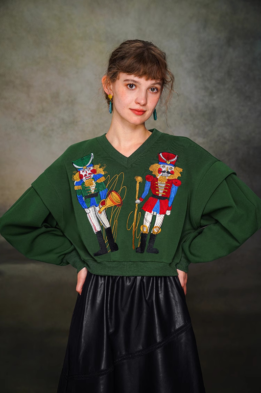 Retro Toy Wide V-Neck Top