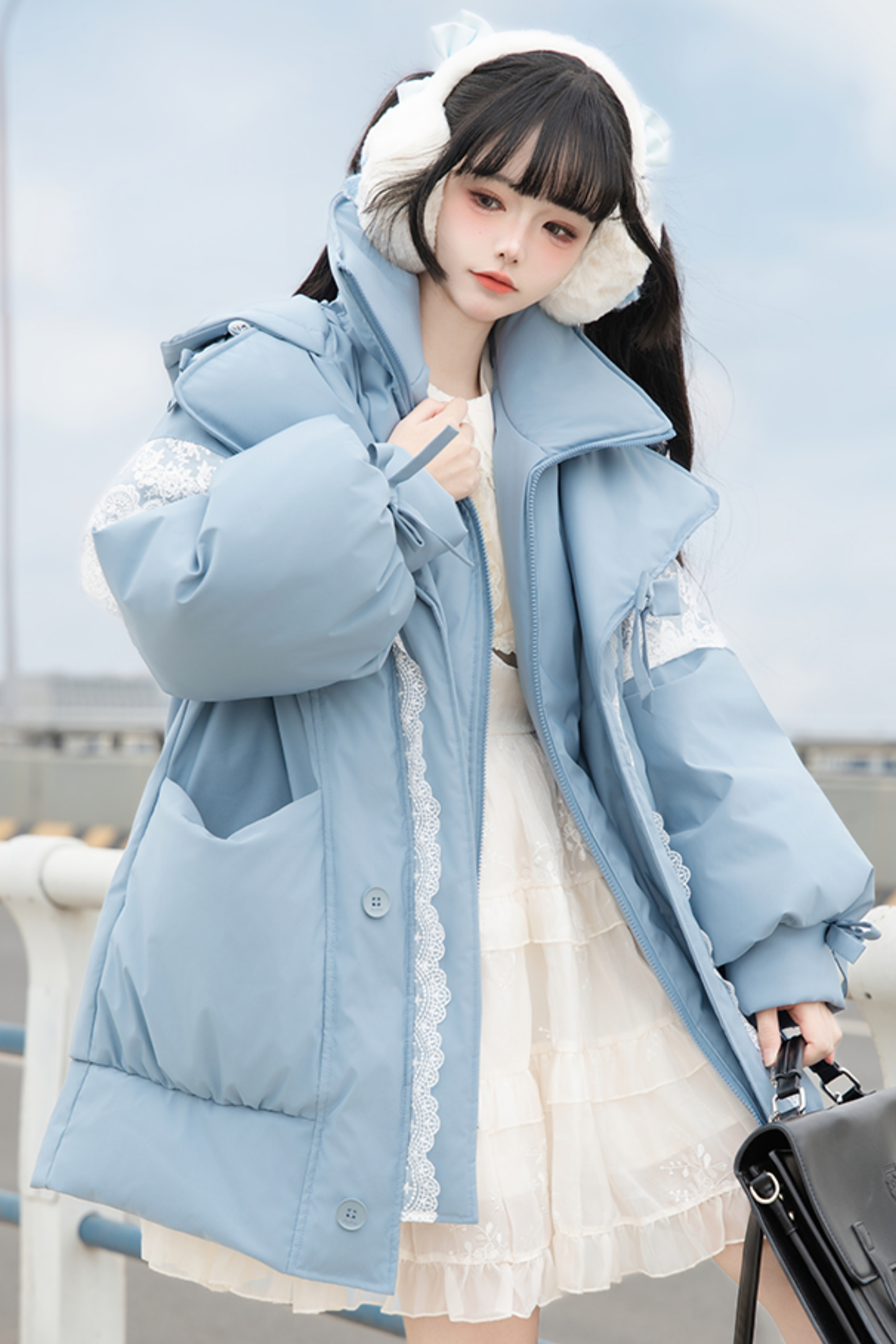 レースレイクフロストフーデッドコート