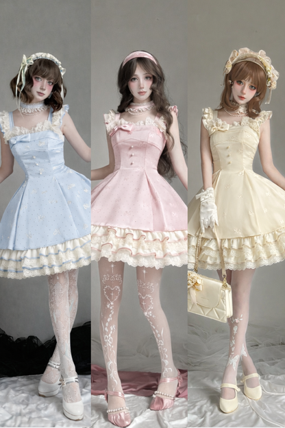 【1月29日予約締切】エレガントスイートロリータフリルリボンサスドレス＋チョーカー