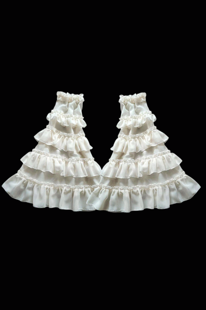 플로럴 튤 롤리타 드레스 + 소매 + 모자