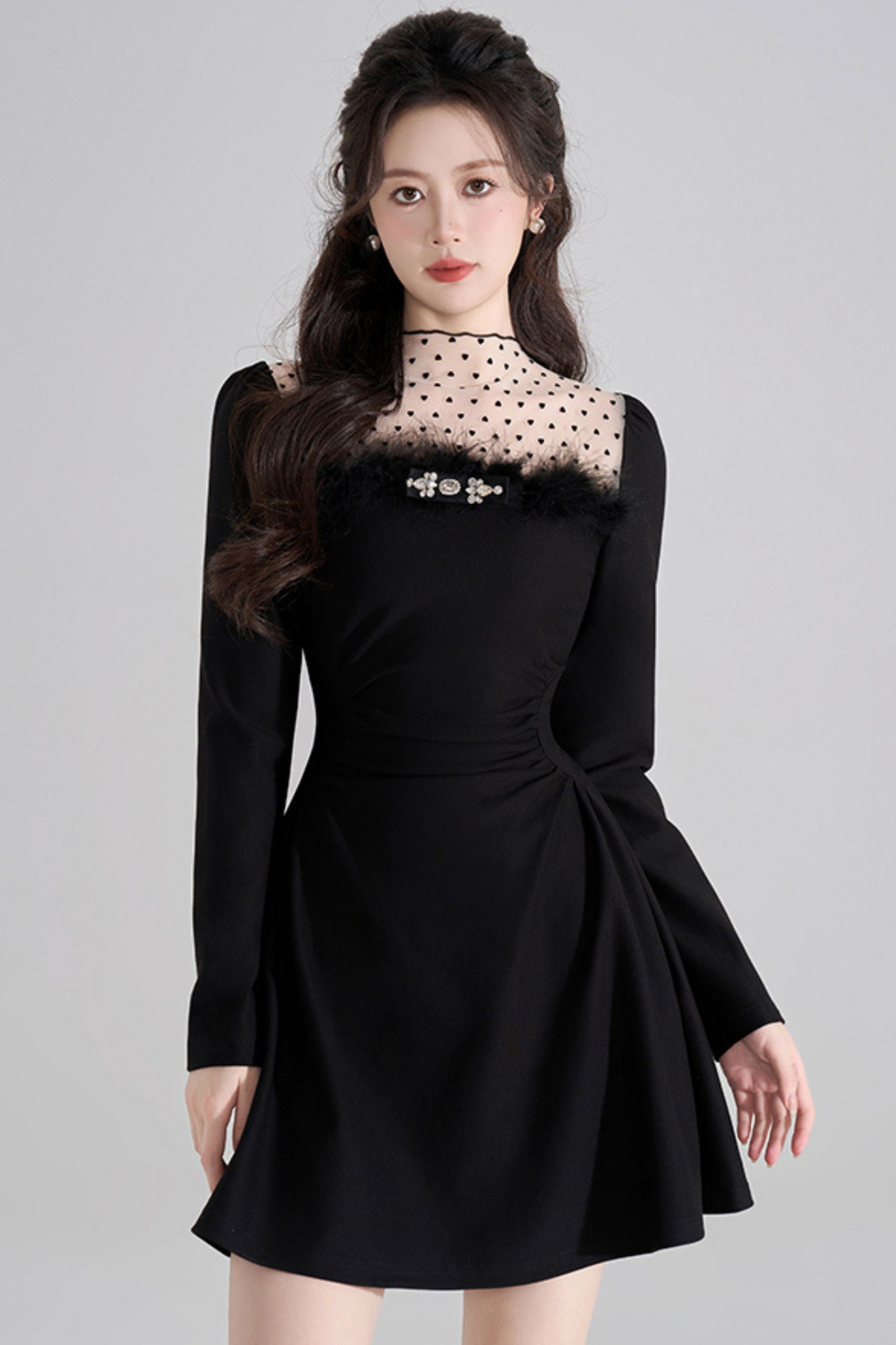 Chic Heart Dot Hepburn Style Dress
