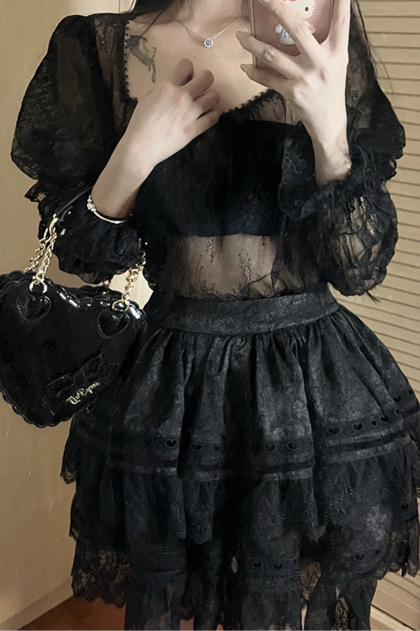 レーススクエアカラーロリータインナートップス