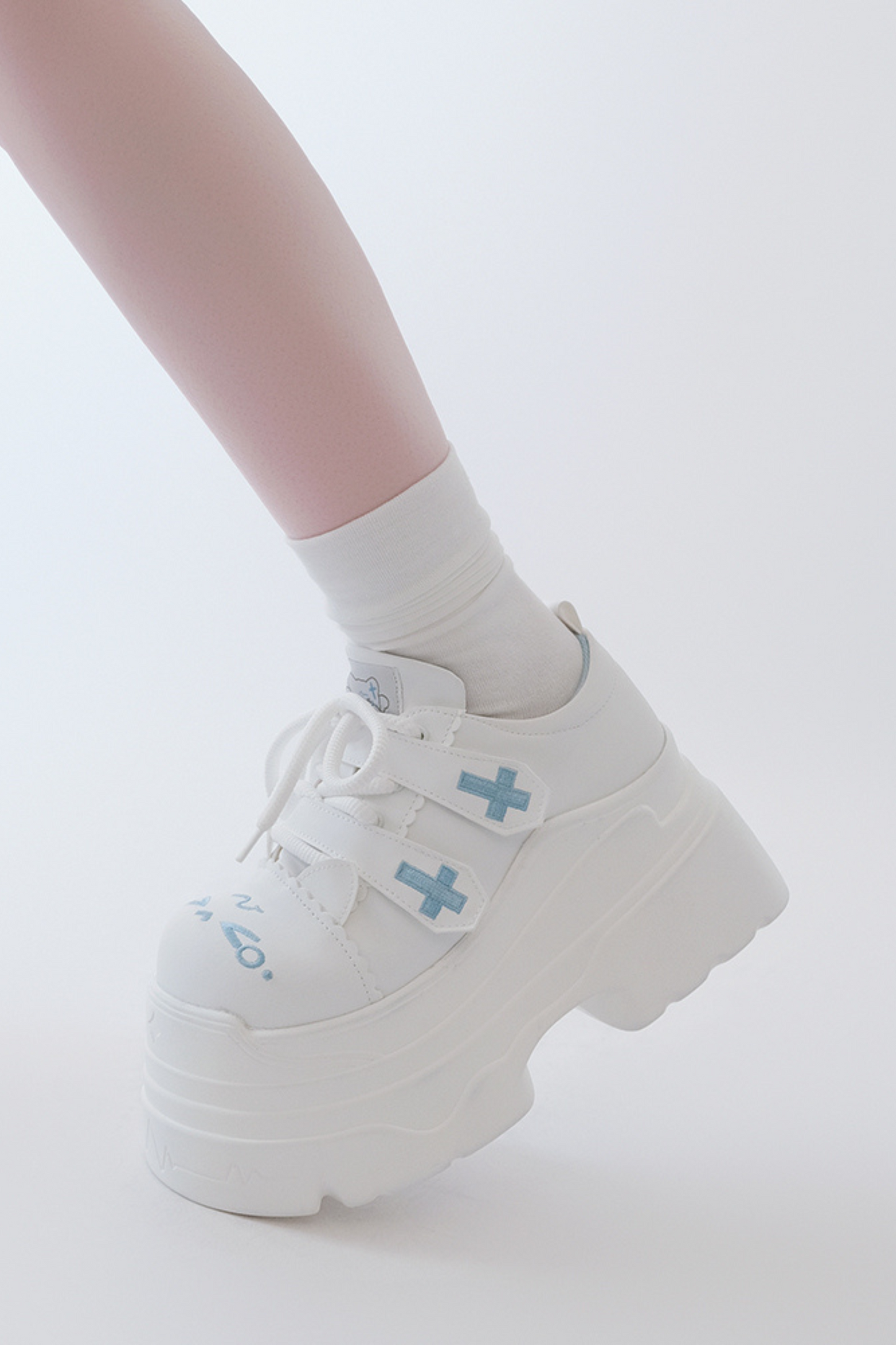 [Angel Neighborhood👼] Subculture cross thick-soled shoes