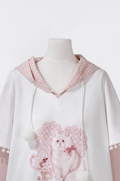 スイートキャットフードトップス+スカート+レッグウォーマー