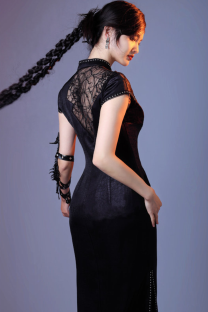 Dark Lace Slim Fitted Dress