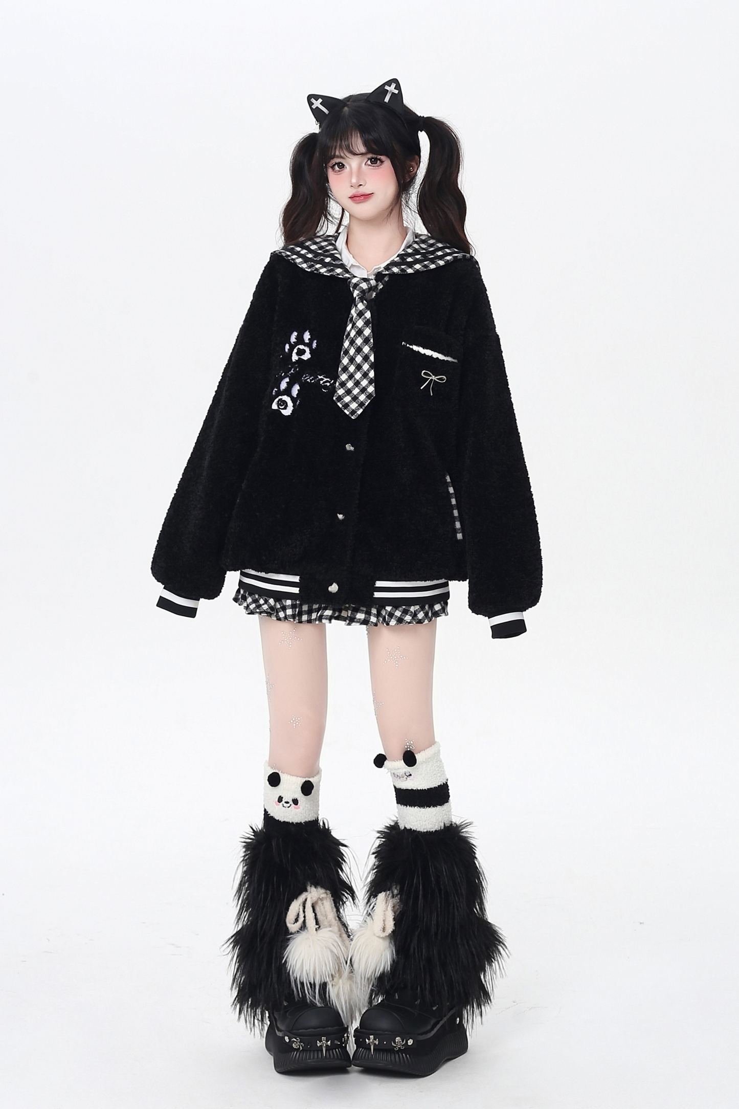 パッチワークラムモードジャケット