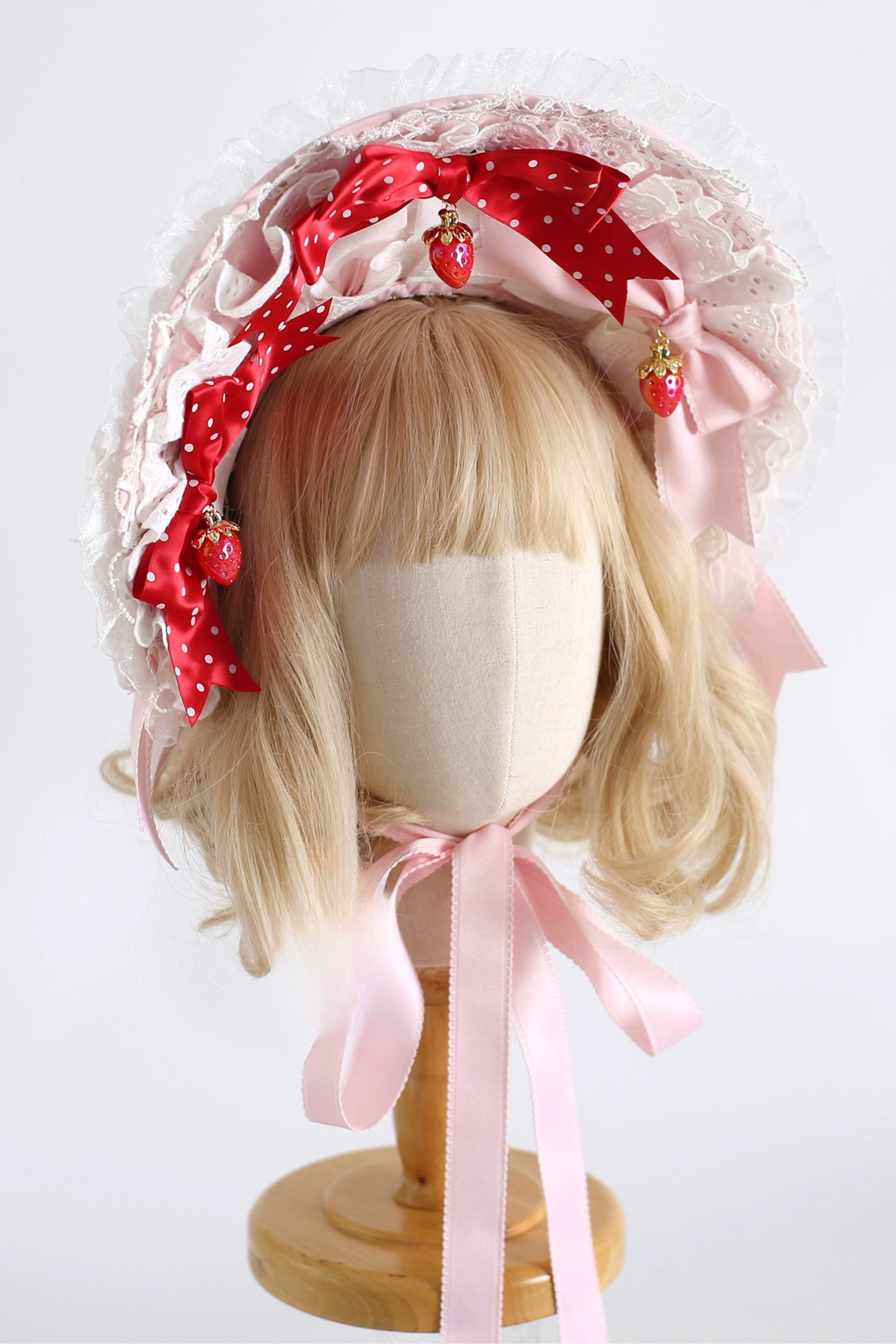 Strawberry dot bonnet