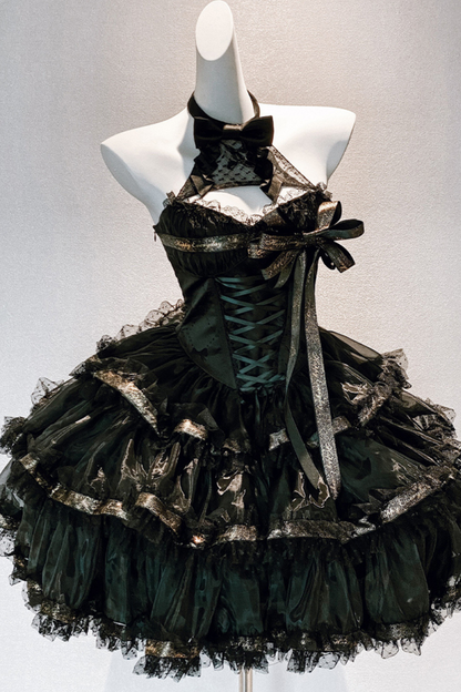 Ribbon Halter Neck Slim Lolita Dress