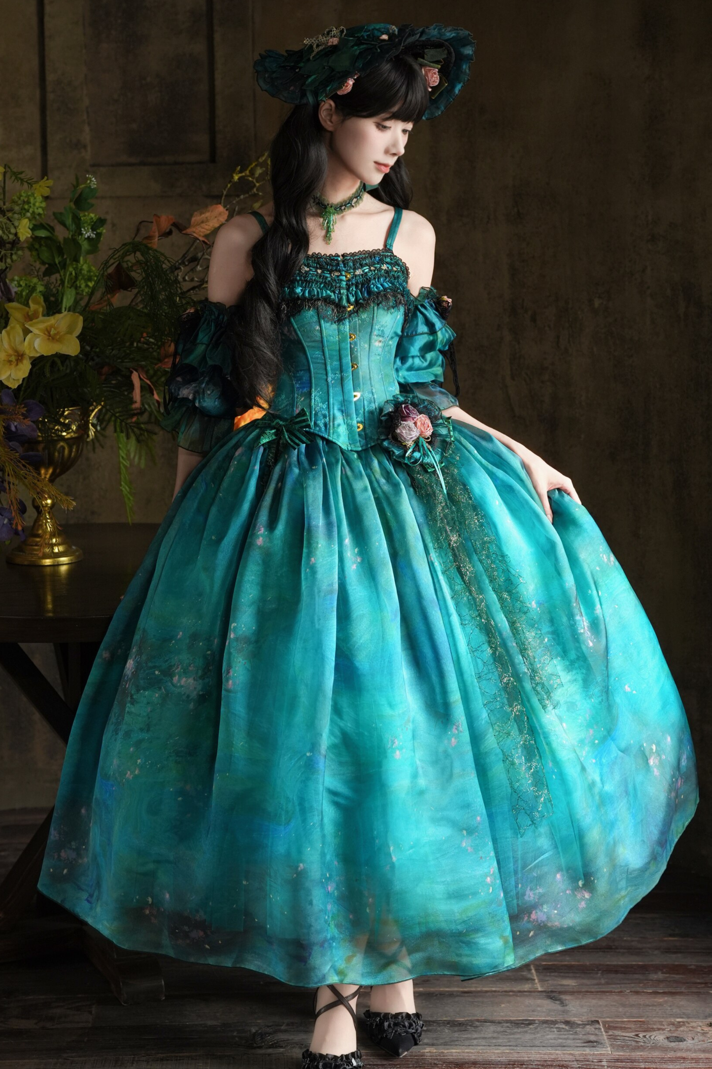 【3月19日予約締切】シルビアトップス+フレアスカート+ハット+スリーブ+ネックレス