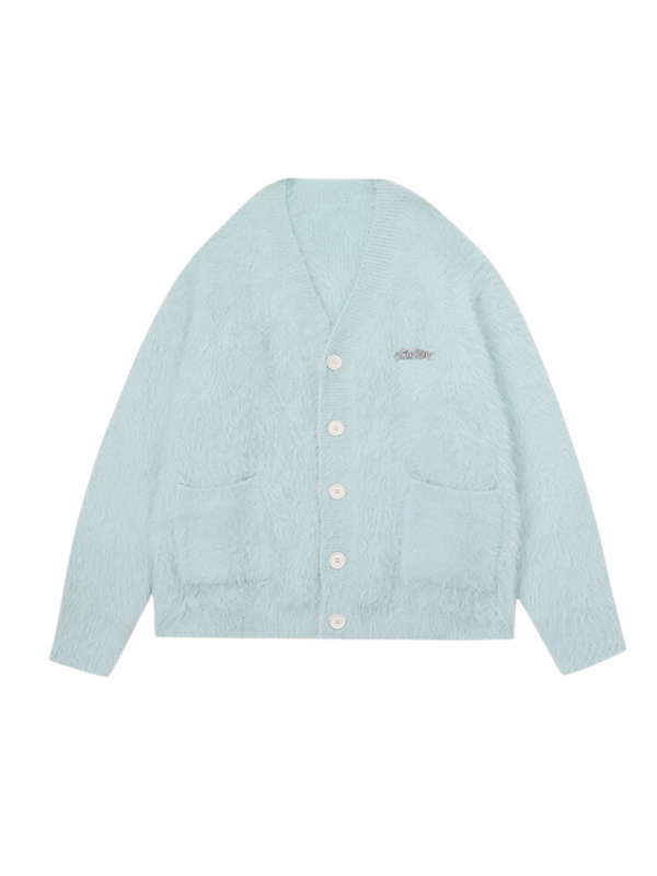 Cardigan Faux Fur Lazy Soft Wax Knit + Halter Neck Top