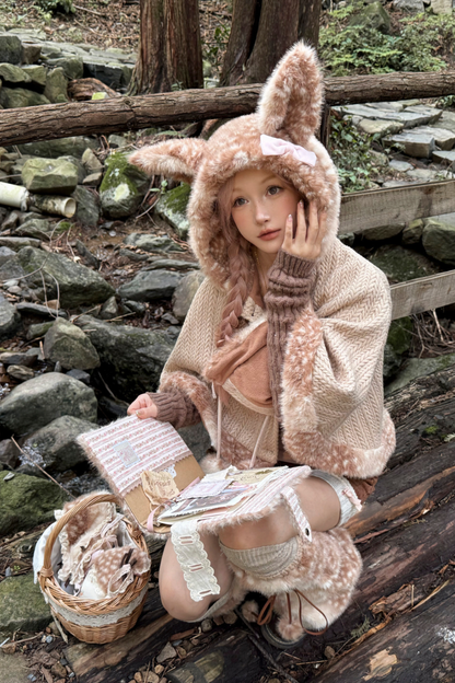 ニットフリースフォレストケープ