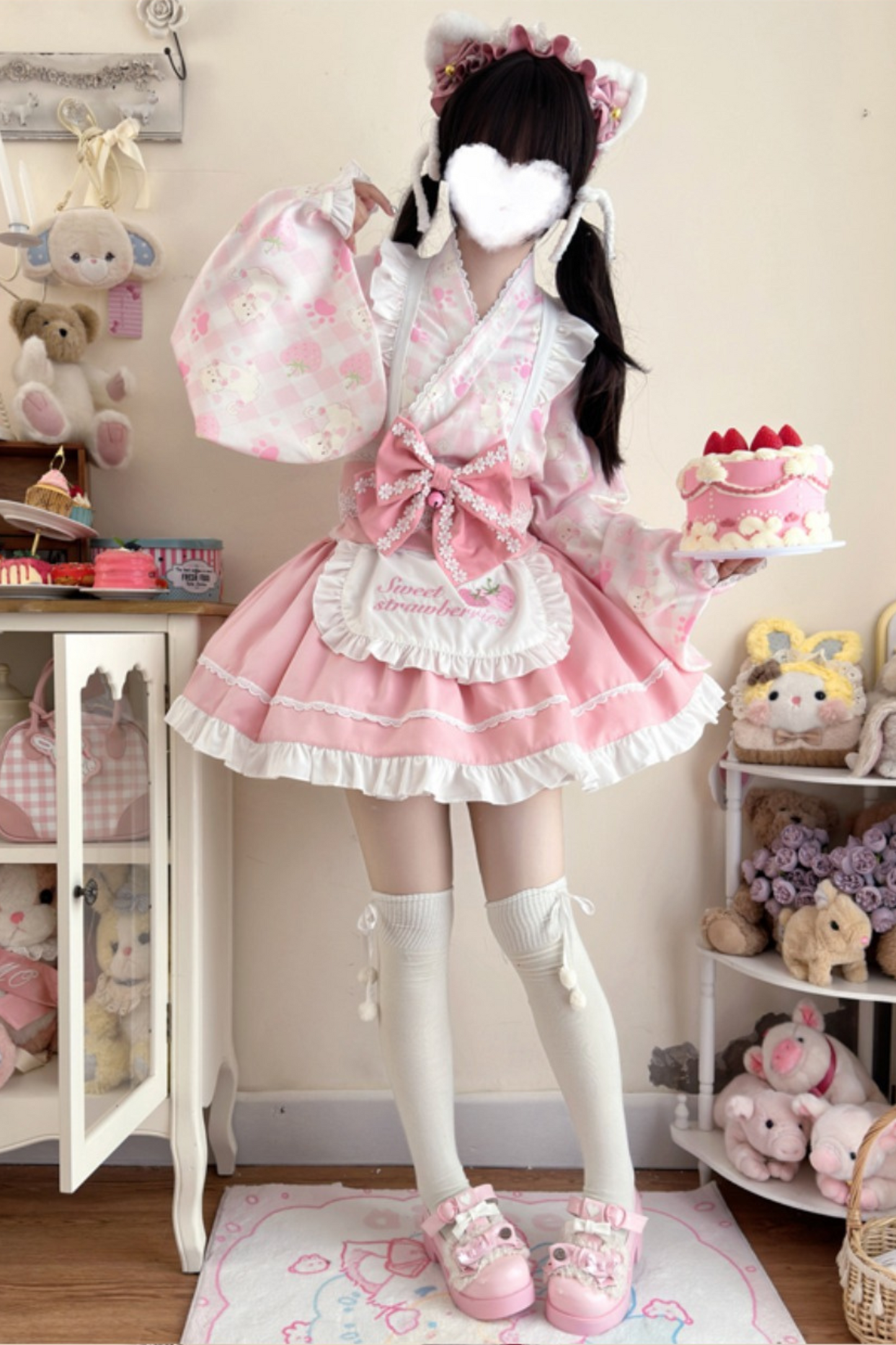[Reservation Product] Strawberry Retro Cafe Japanese Style Lolita Dress