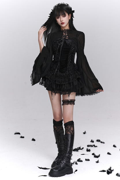 ゴーストガールゴシックパフィースカート＋キャミソール＋ショートアウター