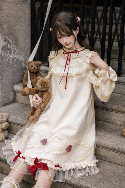 Strawberry Cream Doll Lolita Dress + Strawberry Ribbon