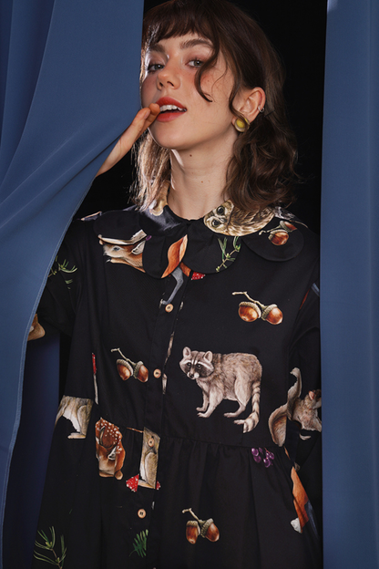 Animal Print Classic Art Style Loose Dress