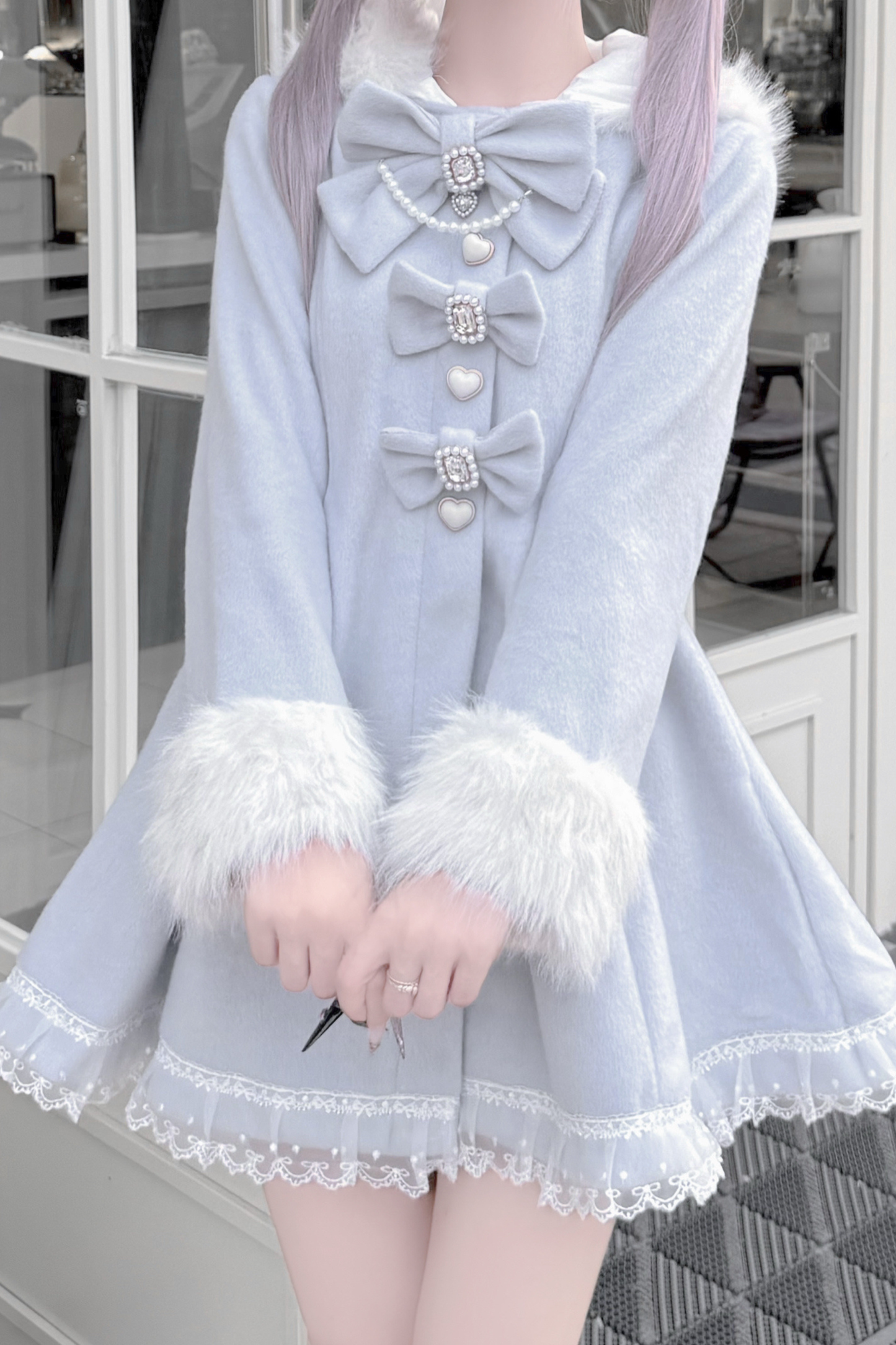 うさ耳ファーフードドールコート