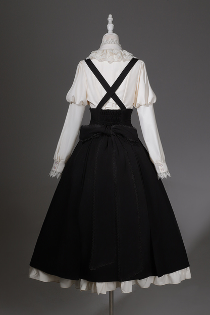 【予約商品】ゴシックダークサスペンダーロングドレス+シャツ+ジャケット