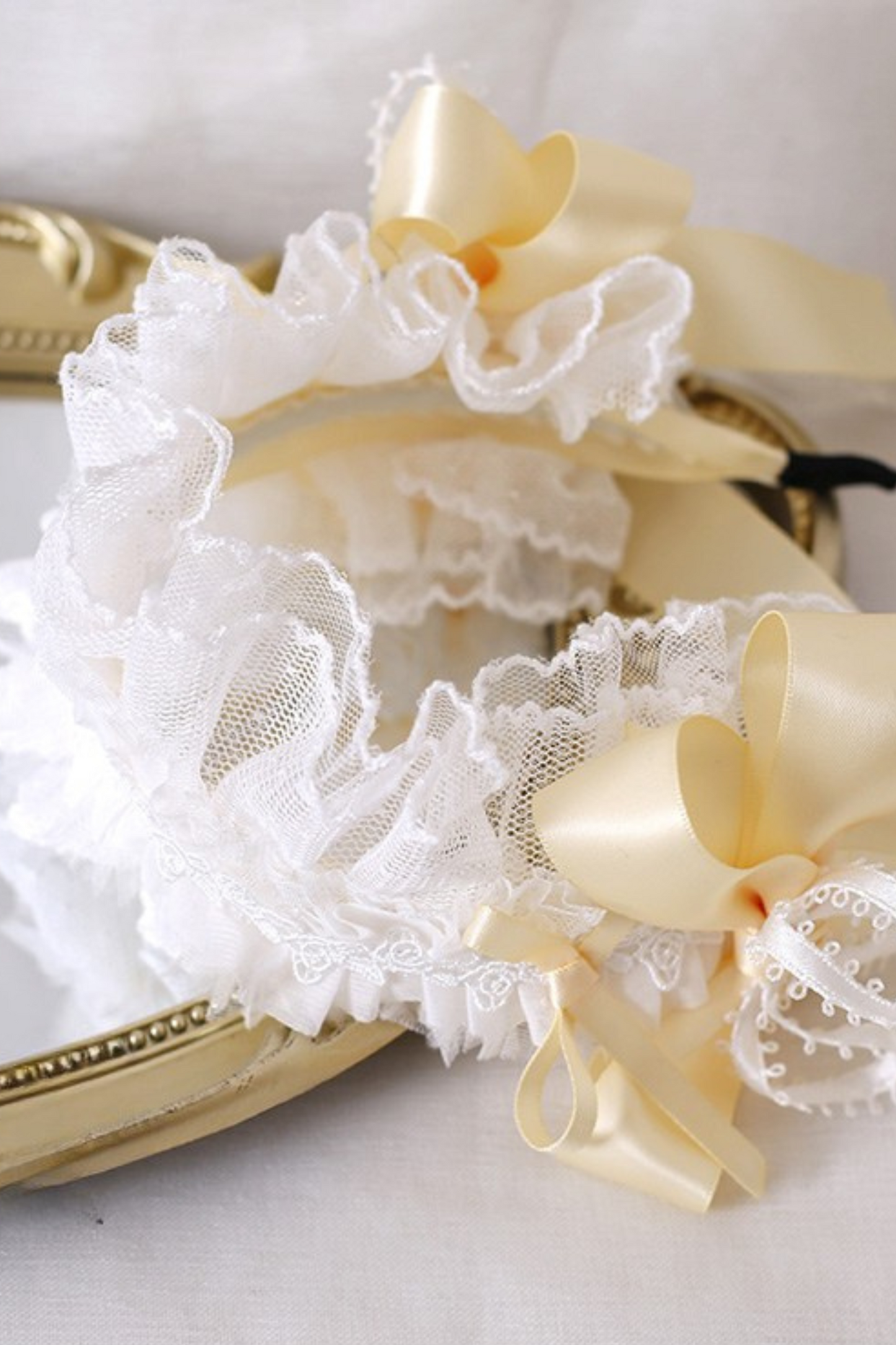 Milk Yellow Silk Satin Ballet Lolita Hair Accessories