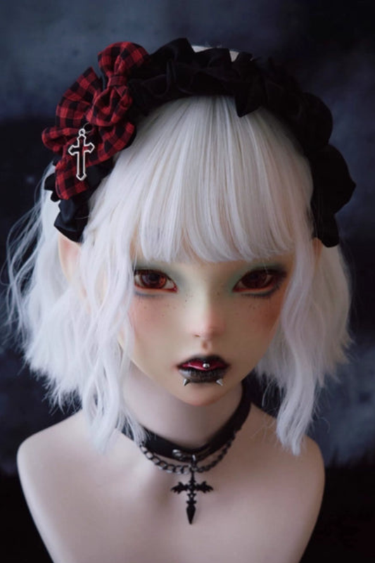 レッドチェックヘッドバンド