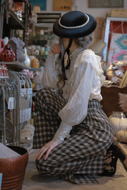 レトロシックモダンワイドレッグパンツ