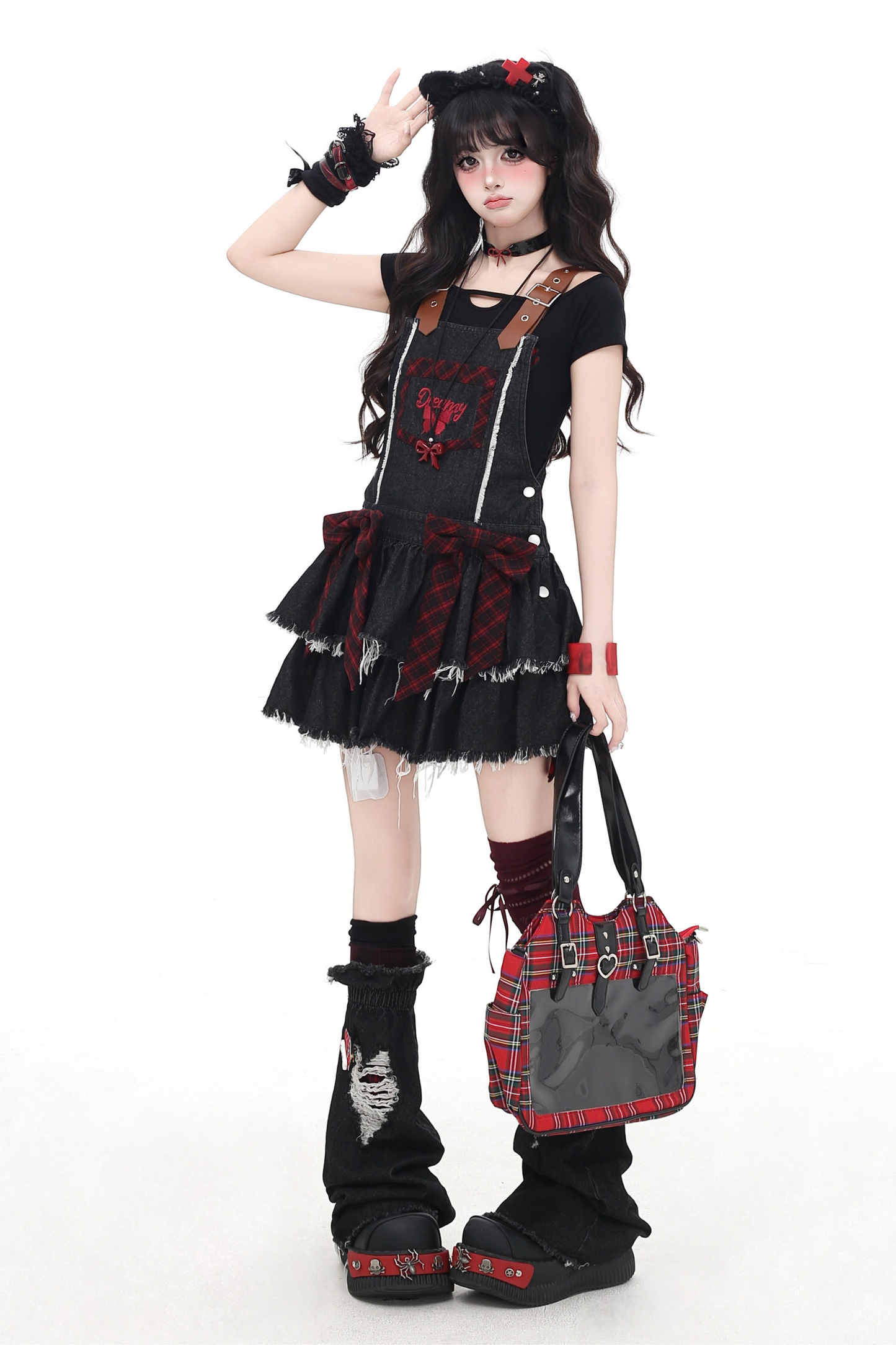 Sweet Cool Ribbon Denim Skirt