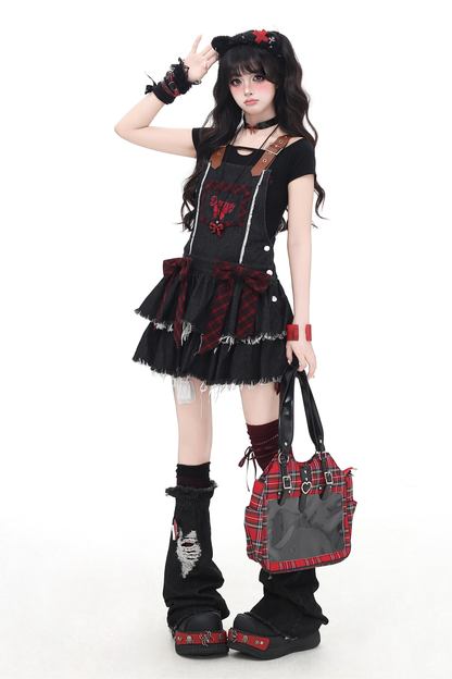 Sweet Cool Ribbon Denim Skirt