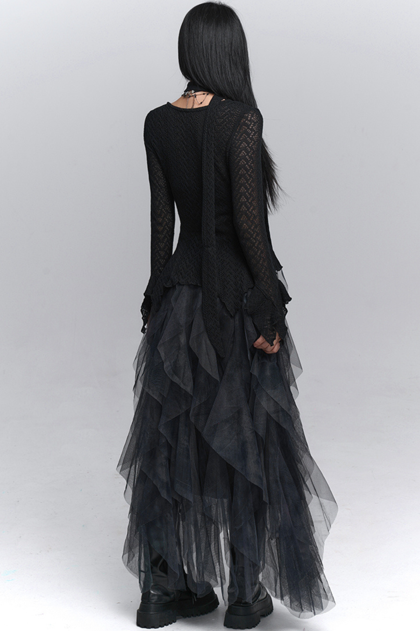 タイダイシアーフェザースカート