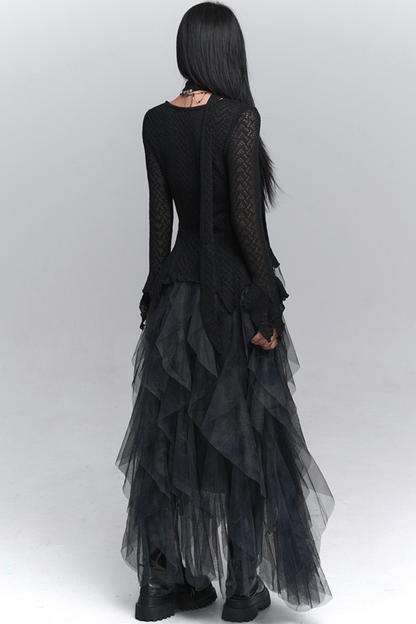 タイダイシアーフェザースカート