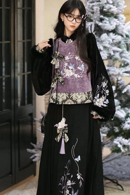 Dark Knight China Top + Vest + Skirt