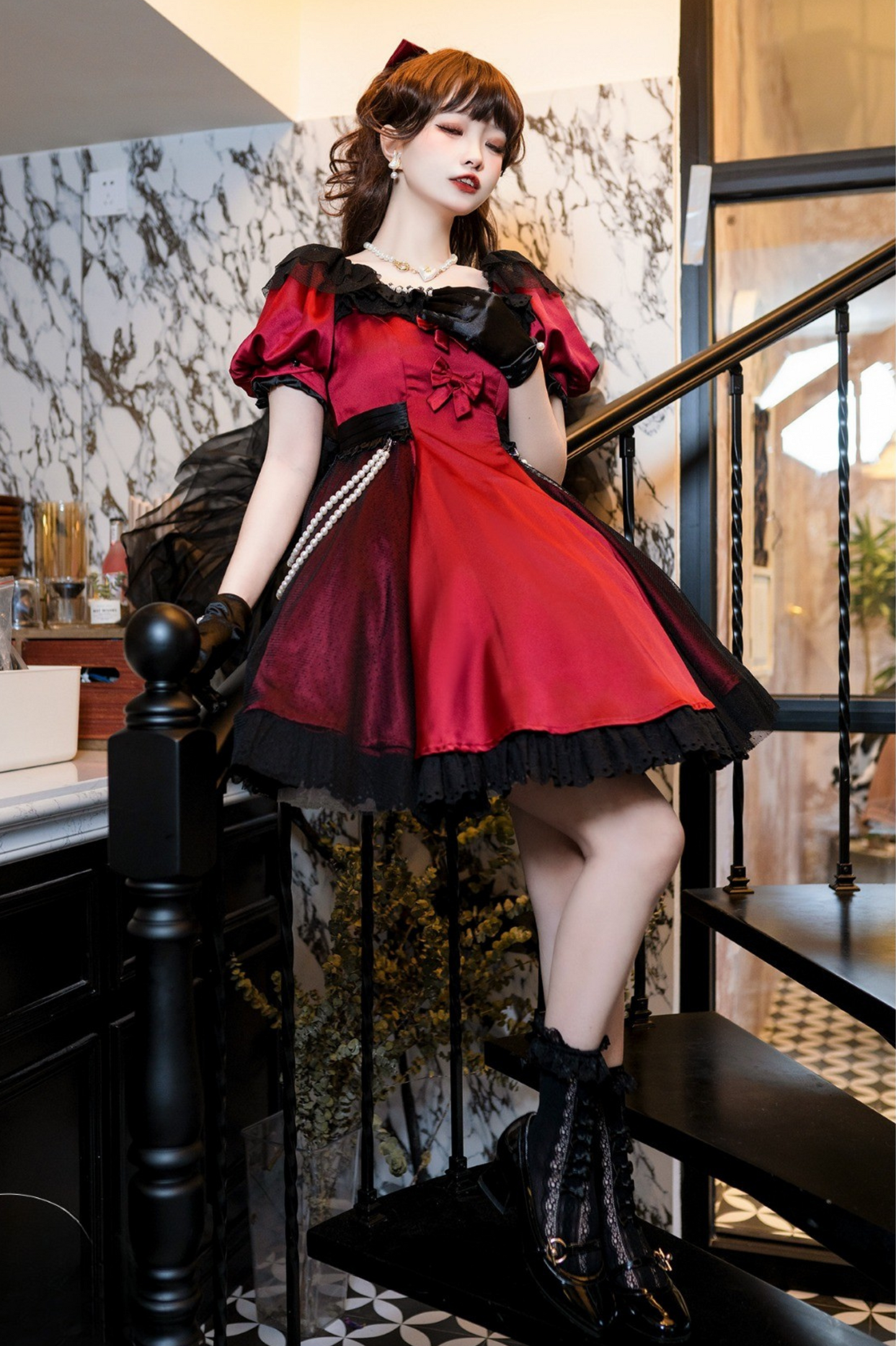 Mystery Chic Girly Ribbon Dress + Accessories